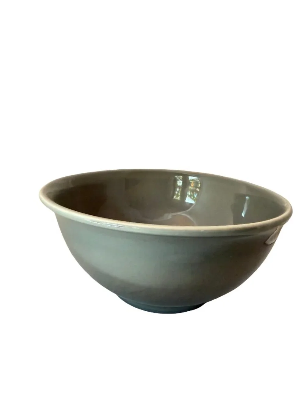 Williams Sonoma Gray Oval Ceramic Batter Bowl Pouring Spout Stoneware Prep